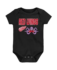 Outerstuff Baby Boys and Girls 3- Pack Detroit Red Wings Littlest Player Bodysuit Set