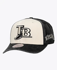 Mitchell & Ness Men's and Women's Cream/Black Tampa Bay Rays Snow Block Pro Crown Adjustable Hat