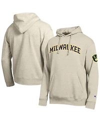 Champion Men's Oatmeal Milwaukee Brewers All Star Chenille Patch Hoodie