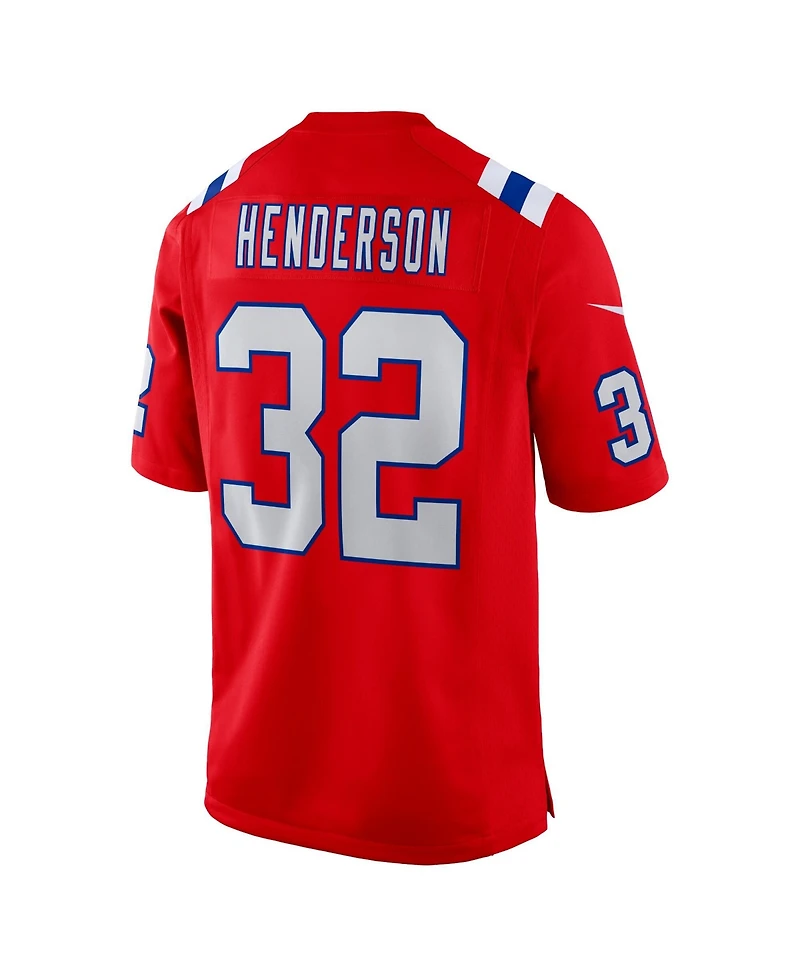 Nike Men's TreVeyon Henderson Red New England Patriots Alternate Game Player Jersey