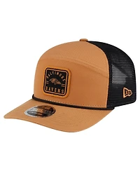 New Era Men's Brown/Black Baltimore Ravens Team Patch Split Panel 9SEVENTY Adjustable Trucker Hat