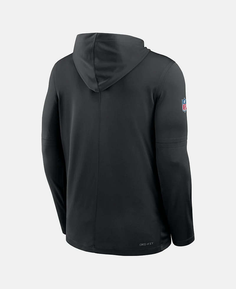 Nike Men's Black Washington Commanders Sideline Dri-fit Long Sleeve Hooded T-Shirt