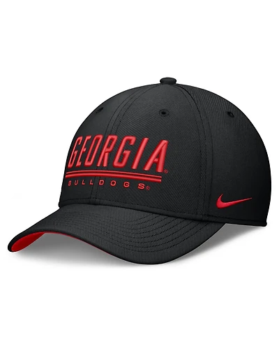 Nike Men's Black Georgia Bulldogs Game Day Rise Swooshflex Hat