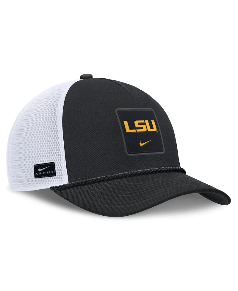 Nike Men's and Women's Black Lsu Tigers Game Day Rope Trucker Adjustable Hat