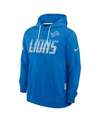 Nike Men's Blue Detroit Lions Sideline Standard Issue Dri-fit Hoodie
