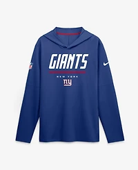 Nike Men's Royal New York Giants Sideline Lightweight Long Sleeve Hooded Dri-fit T-Shirt