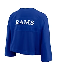 Nike Women's Royal Los Angeles Rams Rewind Cropped Mesh Dri-fit Fashion Jersey