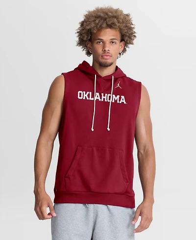 Jordan Men's Crimson Oklahoma Sooners 2026 Sideline Sleeveless Dri-fit Hoodie