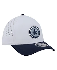 New Era Men's White/Navy Dallas Cowboys Patch 39THIRTY A-Frame M-Crown Perforated Flex Hat