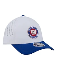 New Era Men's White/Royal York Giants Patch 39THIRTY A-Frame M-Crown Perforated Flex Hat