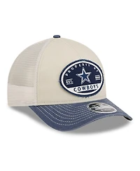 New Era Men's Natural Dallas Cowboys Frayed M-Crown A-Frame 9FORTY Adjustable Hat
