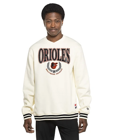 New Era Men's White Baltimore Orioles Throwback Sweatshirt