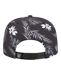 New Era Men's Black Las Vegas Raiders Palm Print A-Frame 9FIFTY Snapback Hat