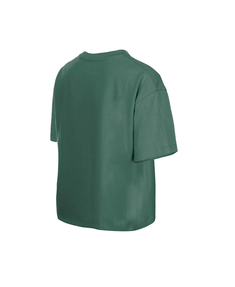 New Era Women's Green Boston Red Sox City Connect Glitter Gel Cropped T-Shirt