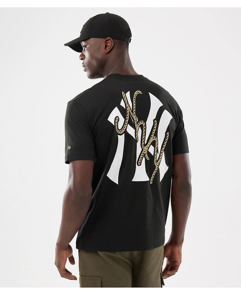 New Era Men's Black York Yankees Injection Lifestyle Urban Ranchwear T-Shirt