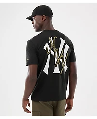New Era Men's Black York Yankees Injection Lifestyle Urban Ranchwear T-Shirt