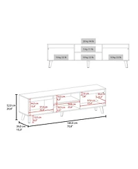 Fm Furniture Tv Stand for TVs up to 75 Inches, Modern Entertainment