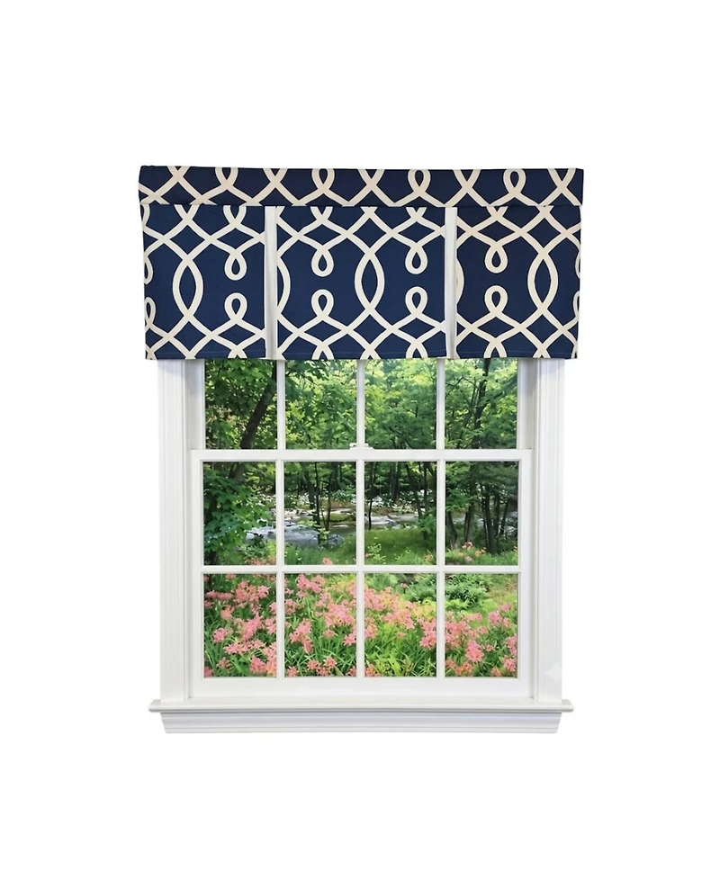 Rlf Home Oblique Pleated Window Valance 100% Cotton Rod Pocket