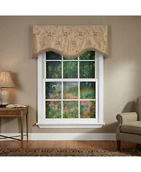 Rlf Home Ribbons Trimmed Cornice Window Valance 100% Cotton Lined Rod Pocket