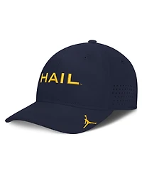 Jordan Men's Navy Michigan Wolverines Gameday Aerobill Swooshflex Dri-fit Hat