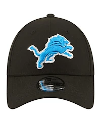 New Era Men's Black Detroit Lions Core Team 9FORTY Adjustable Hat