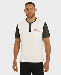 Darius Rucker Collection by Fanatics Men's Cream Tampa Bay Buccaneers Henley Color Block Slub Pocket T-Shirt