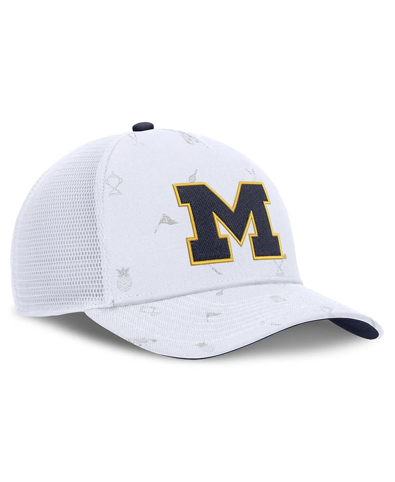 Jordan Men's and Women's White Michigan Wolverines Country Club Golfin' Rise Trucker Adjustable Hat