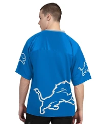 Starter Men's Blue/White Detroit Lions Short Sleeve Long T-Shirt