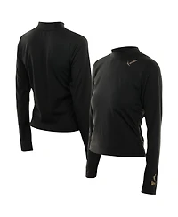 New Era Women's Black Wnba Glam Game Mock Neck Long-Sleeve T-Shirt