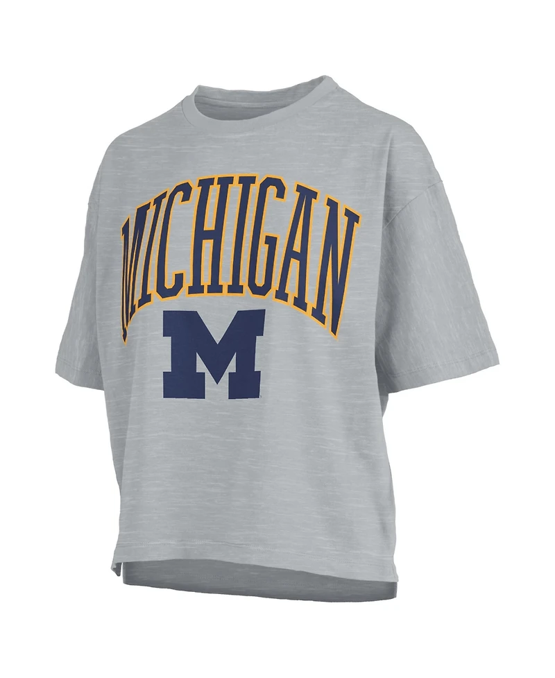 Pressbox Women's Gray Michigan Wolverines Nelson T-Shirt