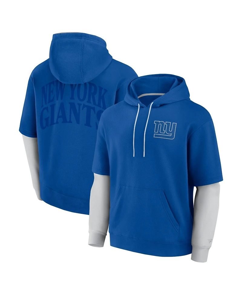 Fanatics Men's and Women's Royal New York Giants Sleek Elements Pullover Hoodie
