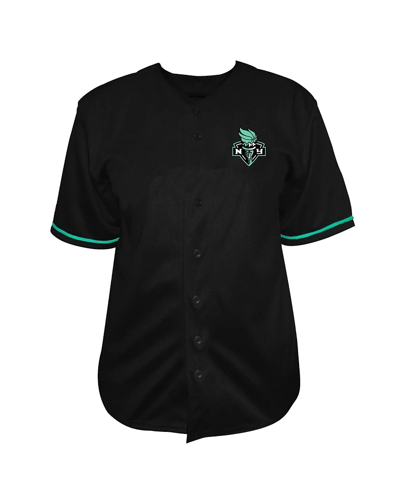 Fanatics Men's Black New York Liberty Big Tall Full-Button Fashion Jersey