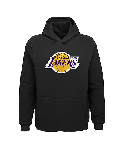 Outerstuff Big Boys and Girls Black Los Angeles Lakers Primary Logo Pullover Hoodie