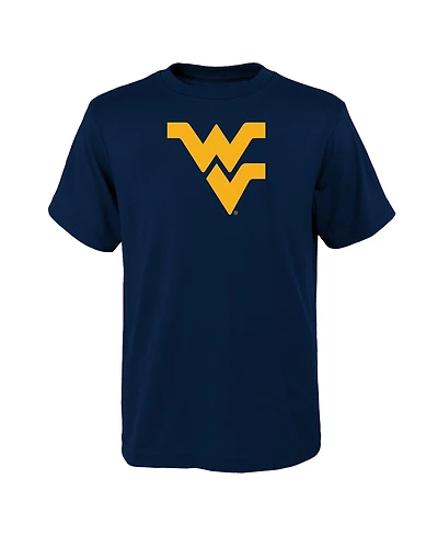 Outerstuff Big Boys and Girls Navy West Virginia Mountaineers Primary Logo T-Shirt
