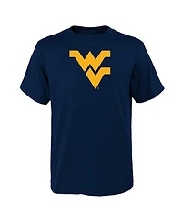 Outerstuff Big Boys and Girls Navy West Virginia Mountaineers Primary Logo T-Shirt