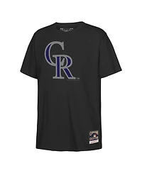 Mitchell & Ness Big Boys and Girls Black Colorado Rockies Retro Logo T-Shirt