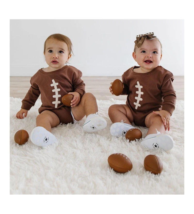 Sweet Wink Baby Boys Football Lace Patch Long Sleeve Romper