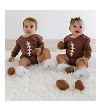 Sweet Wink Baby Boys Football Lace Patch Long Sleeve Romper
