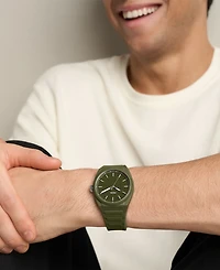 Fossil Men's Everett Three-Hand Olive Silicone Watch 42mm