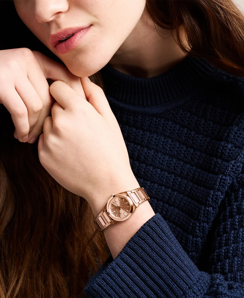 Fossil Women's Everett Three-Hand Rose Gold-Tone Stainless Steel Watch 27mm