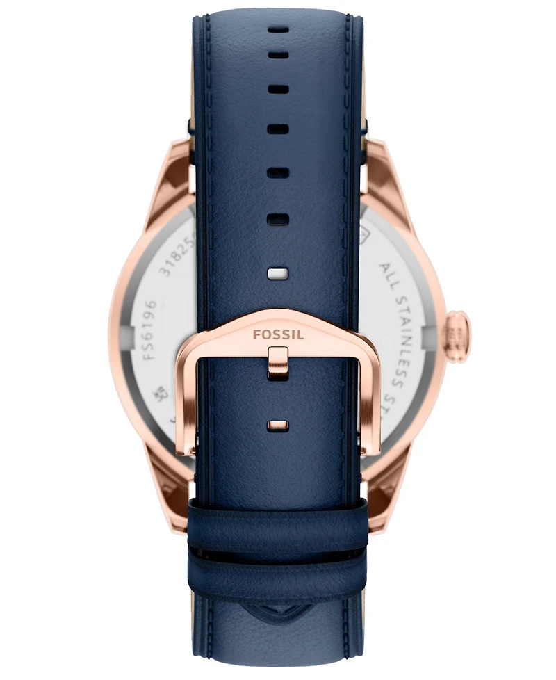 Fossil Men's Pearson Multi-function Navy Leather Watch 42mm