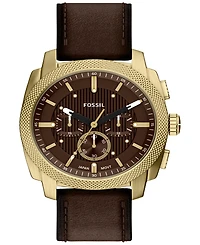 Fossil Men's Machine Chronograph Brown Leather Watch 44mm