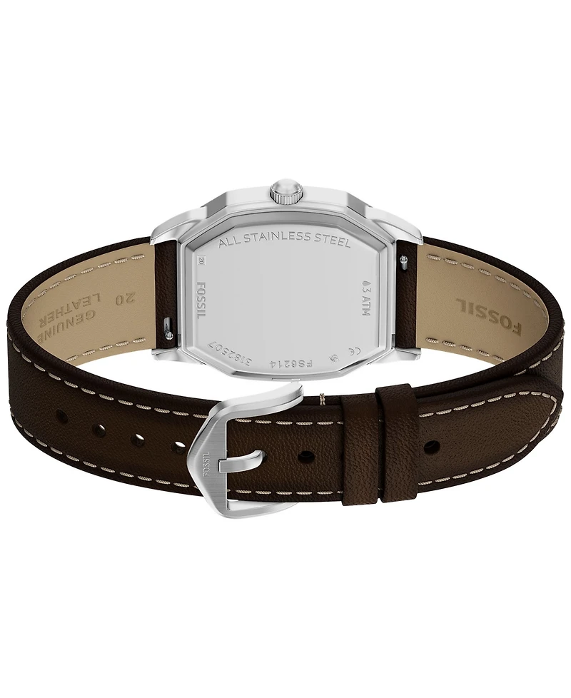 Fossil Men's Harlow Three-Hand Brown Leather Watch 33mm