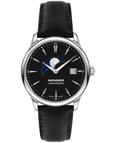 Movado Men's Calendoplan Swiss Quartz Leather Watch 37mm