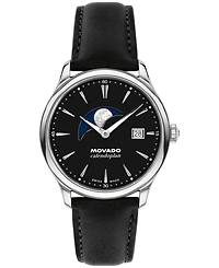 Movado Men's Calendoplan Swiss Quartz Leather Watch 37mm