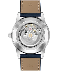 Movado Men's Museum Taga Swiss Automatic Blue Leather Watch 40mm
