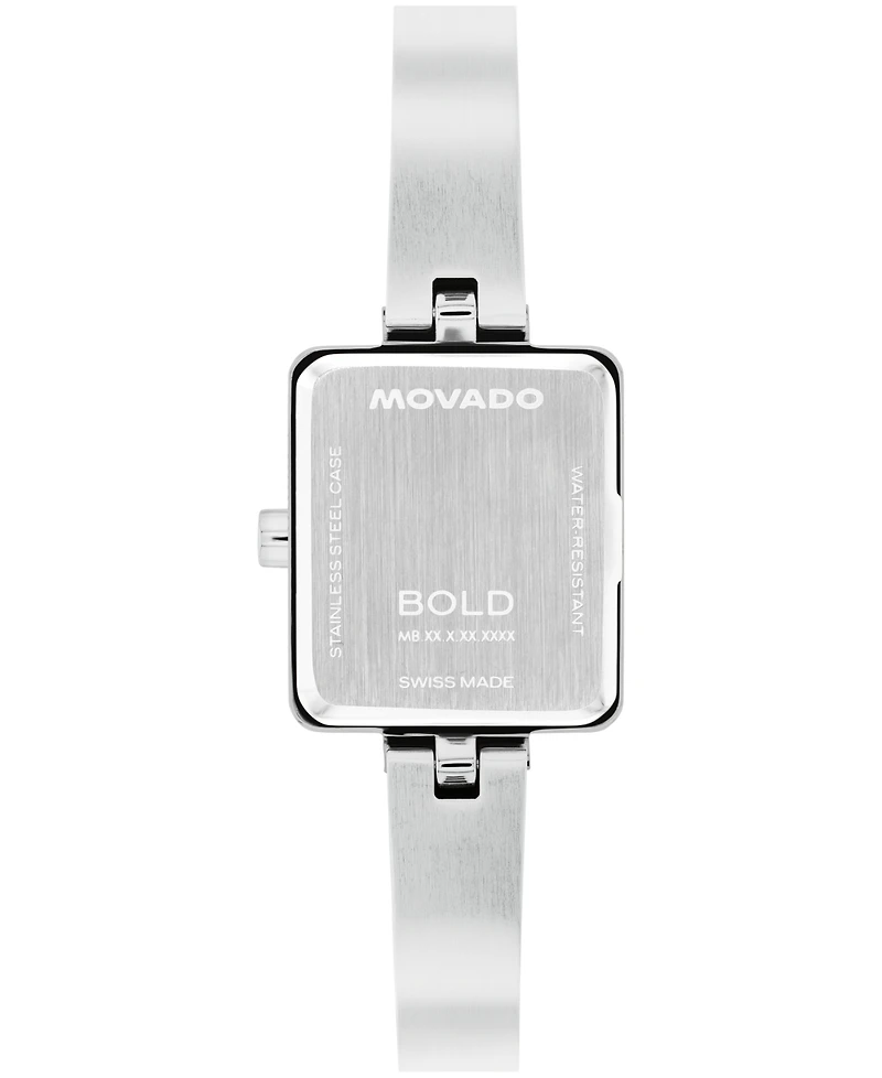 Movado Women's Bold Tank Mini Bangle Swiss Quartz Stainless Steel Watch 20mm x 23mm