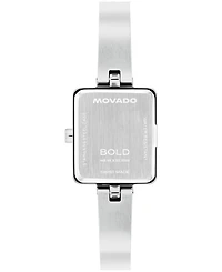 Movado Women's Bold Tank Mini Bangle Swiss Quartz Stainless Steel Watch 20mm x 23mm