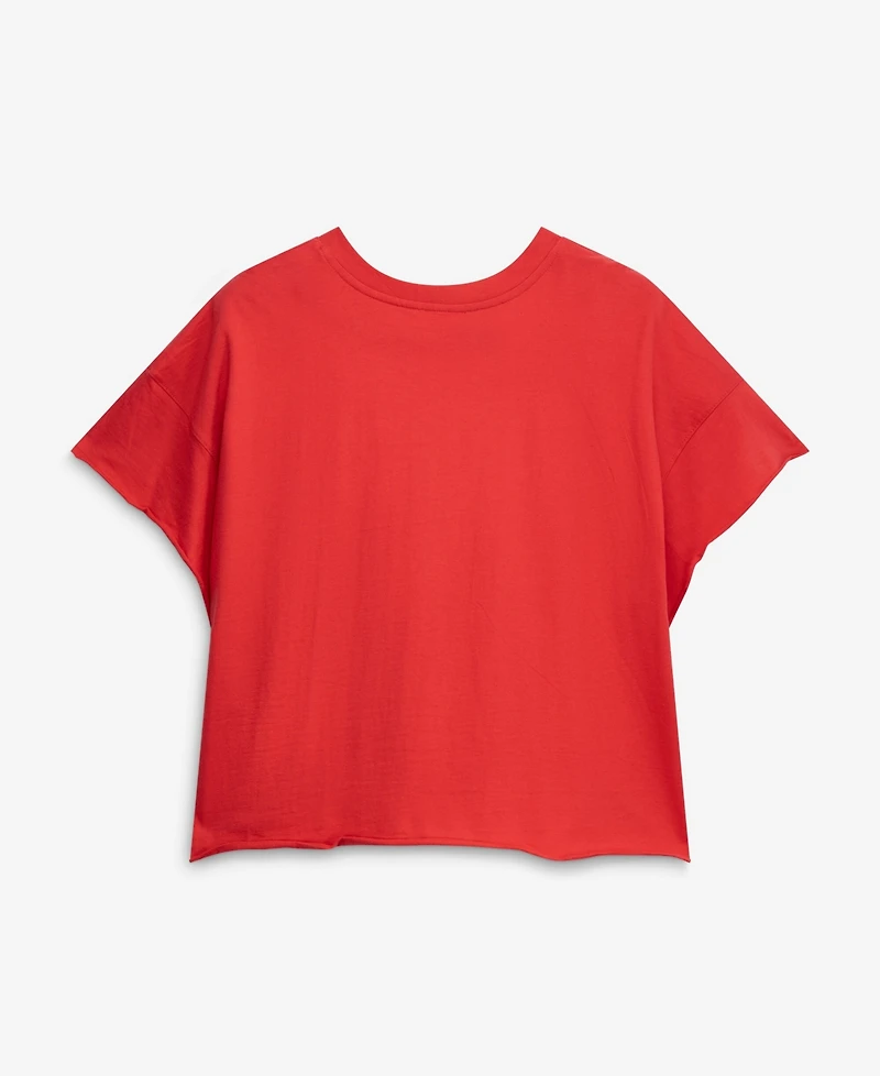 '47 Brand Women's Red Chicago Cubs Plus Win Big Oversized Notch-Neck T-Shirt