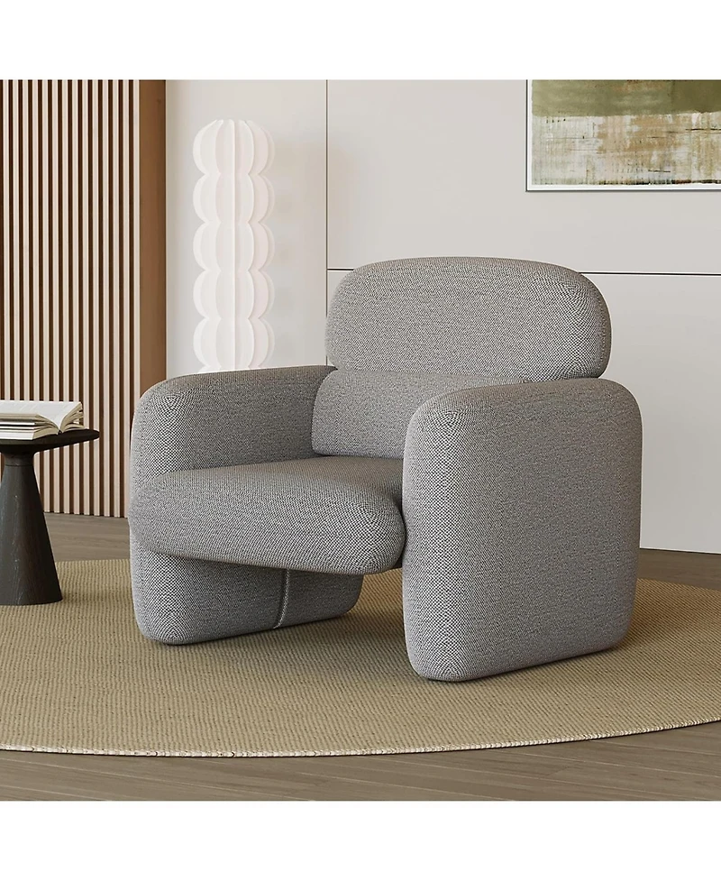 gaomon Modern Accent Chair, Wood Frame Sofa Chair, Comfortable Reading Armchair for Living Room, Bedroom, Apartment, Corner